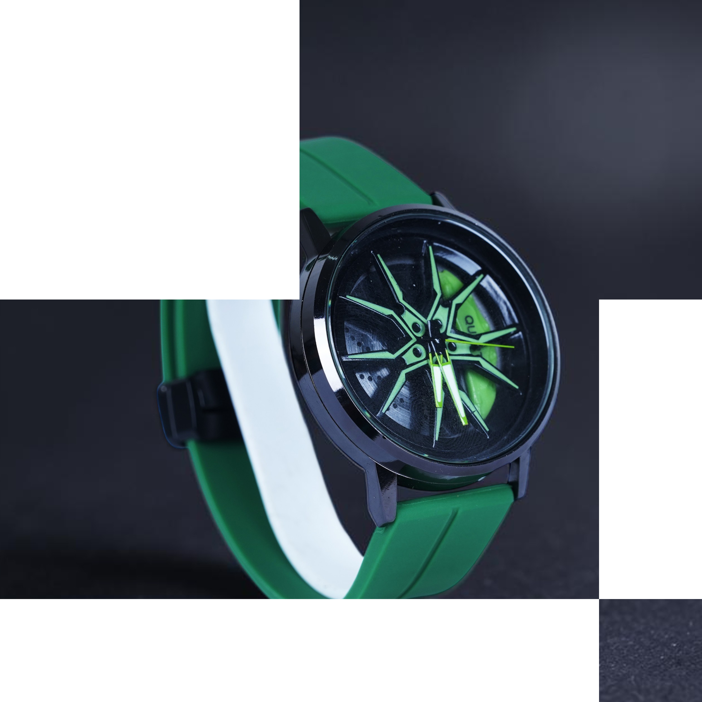 Spinning Green Watch view 2