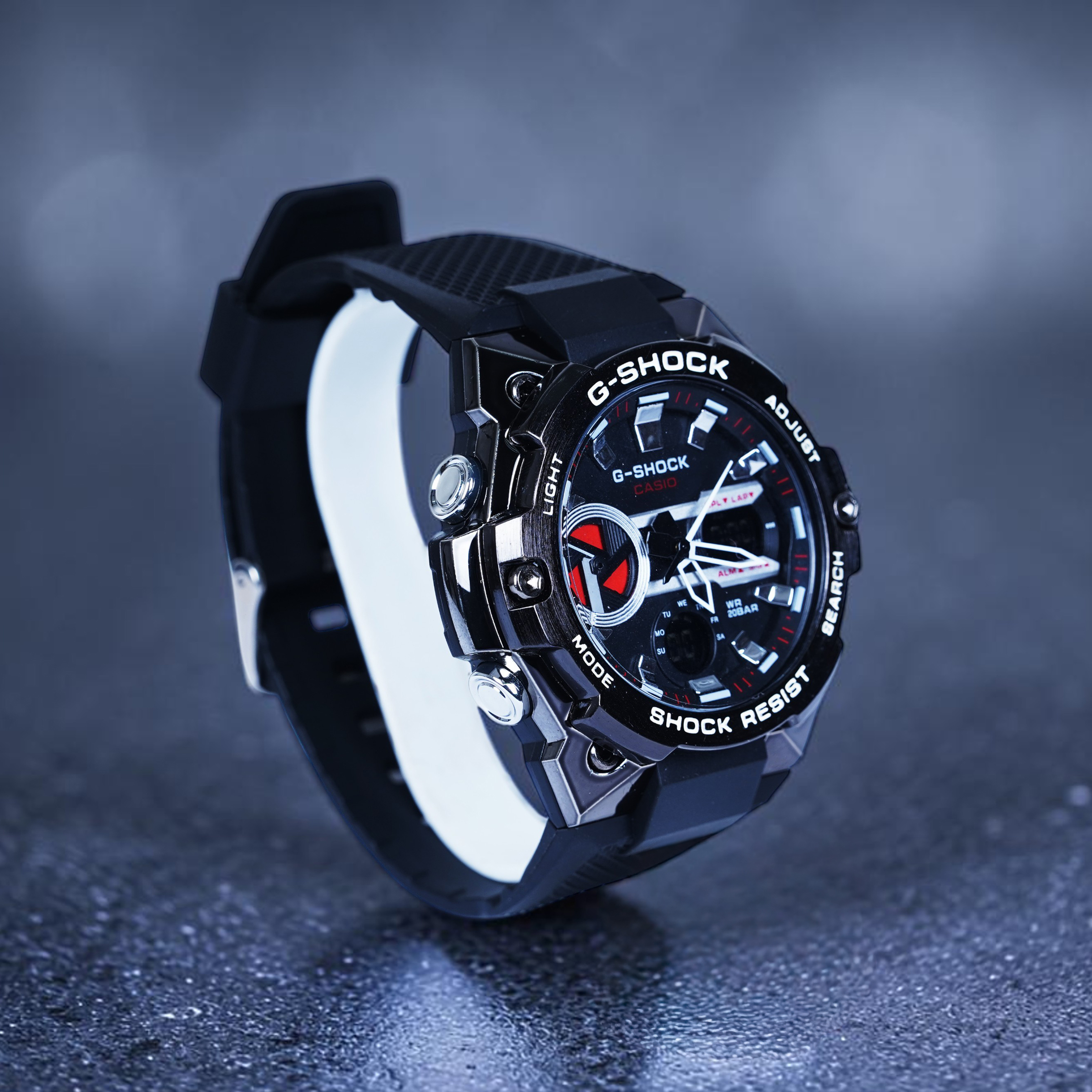 Casio G-Shock G-Steel Sporty Black & Red Hybrid Analog-Digital Watch view 2