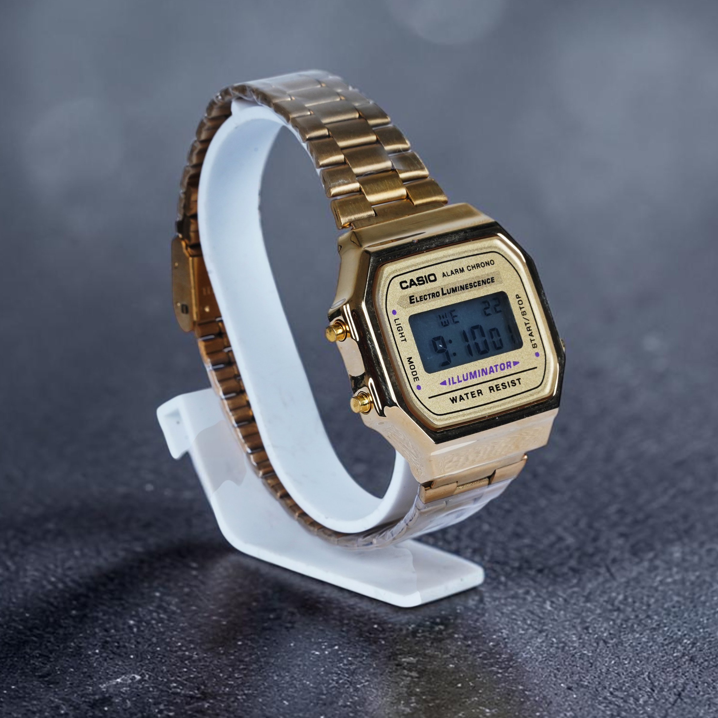 Casio Vintage Gold Digital Illuminator Watch view 2